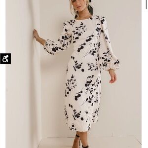 Bohme Black and White Floral Dress
